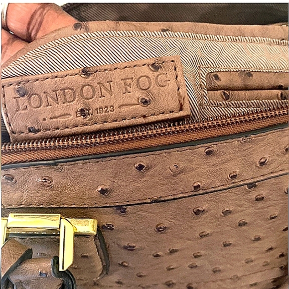 LONDON FOG TAUPE AUTHENTIC OSTRICH LEATHER PRISTINE CONDITION - Picture 9 of 11